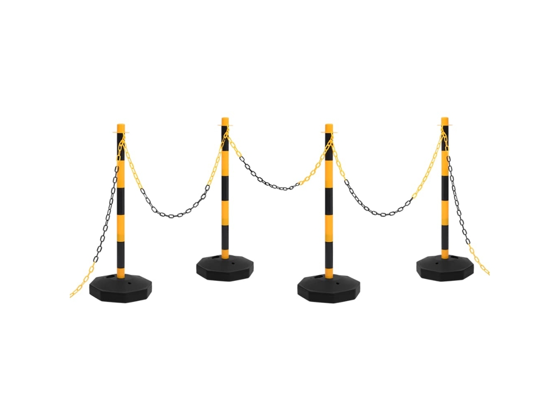 Vidaxl Conjunto De Postes Com Corrente De Plástico 10 M