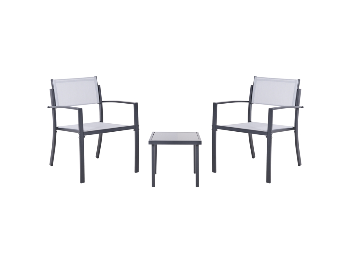 Conjunto Bistrô Beliani Tavoleto De Aço Cinzento 35x35x30