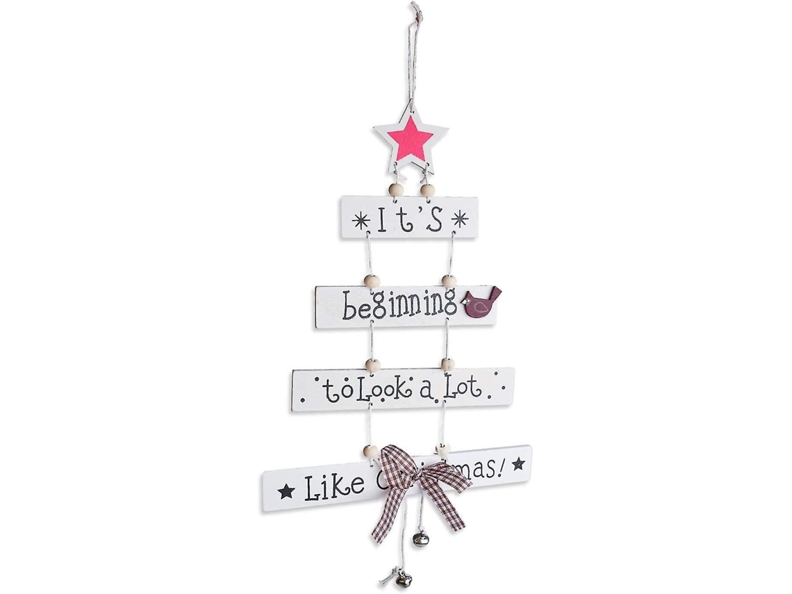 Enfeites De Natal Para Pendurar Com Estampas Para Casa Olysi Shop (branco)