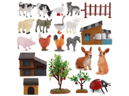 Ats conjunto de Figuras de Animales En Miniatsura de Granja, Modelos, Accesorios, Escena Miniatsura, Juguete Educatsivo, Regalo para Niños