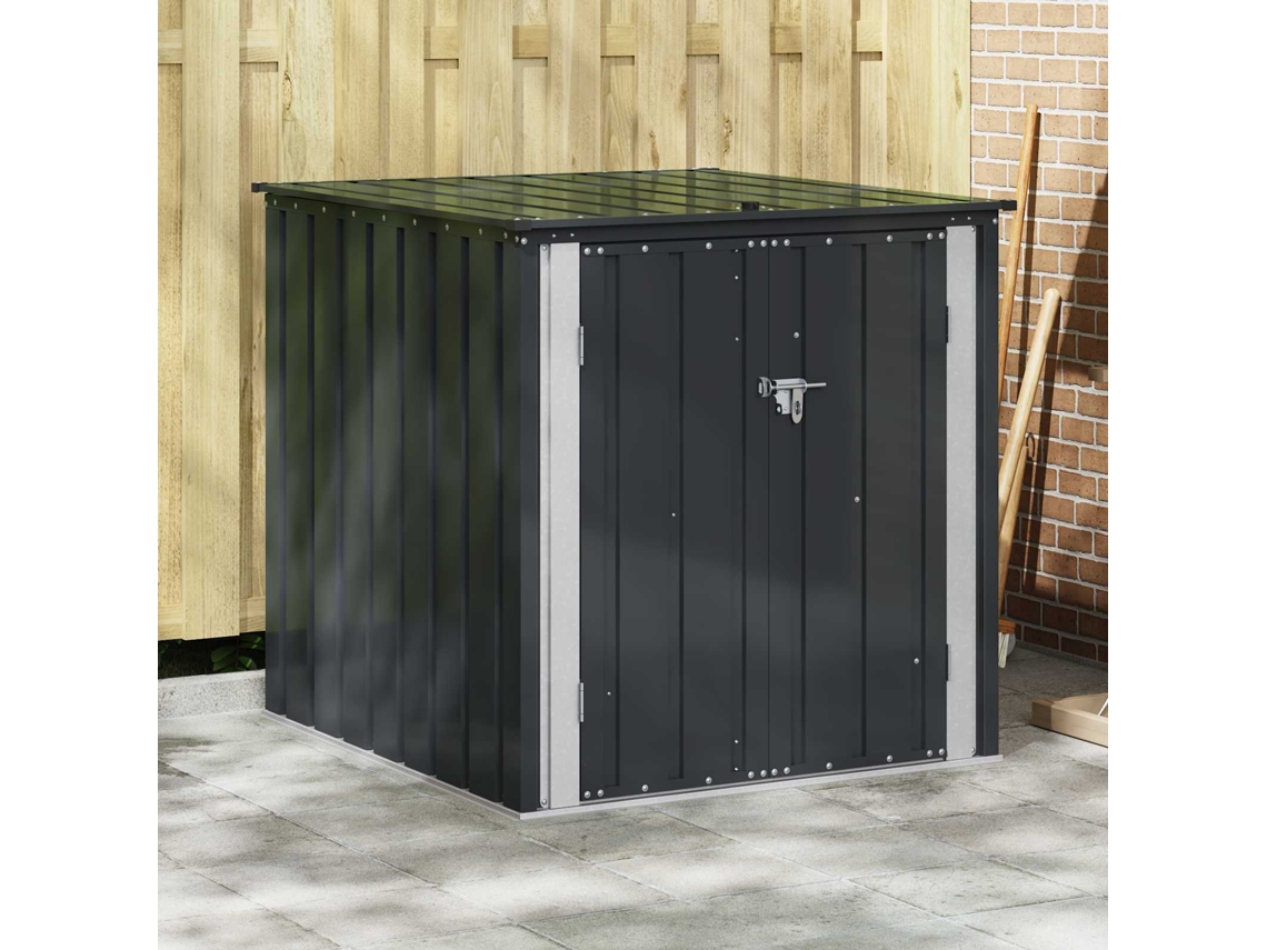 Vidaxl Caixa De Armazenamento Para Jardim Preto 101,5 X 107 X 100 Cm