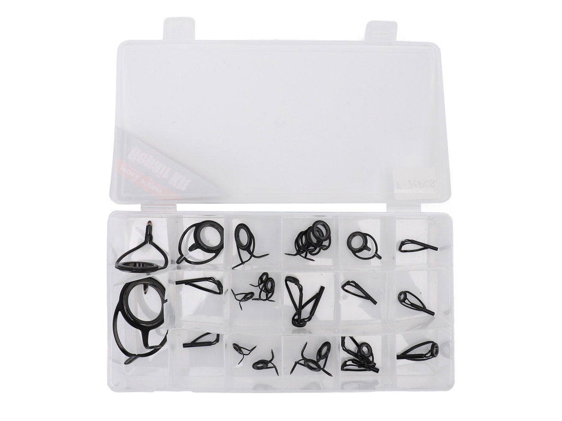 Kit Reparo Vara Pesca Aço Inox Anéis Cerâmica 26 Peças