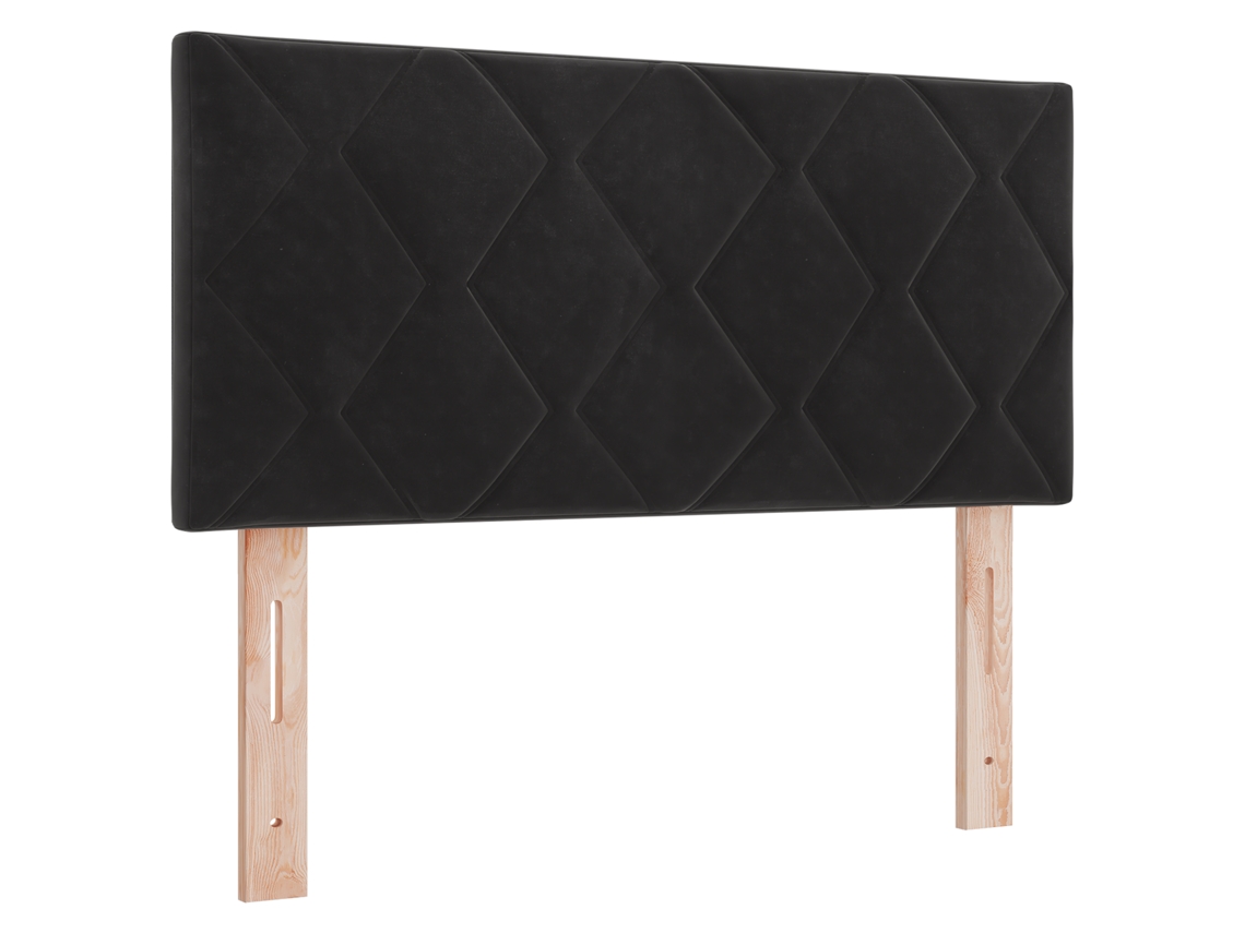 Conjunto 1 Cabeceira Estofada Vidaxl Preto Veludo (100 Cm)