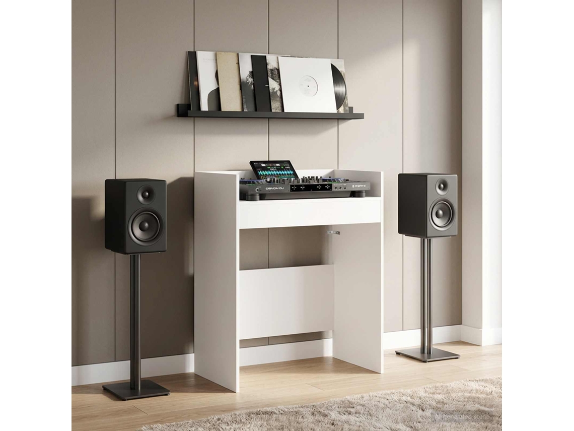 Vidaxl Mesa De Dj Branco 62 X 45 X 102 Cm Derivados De Madeira