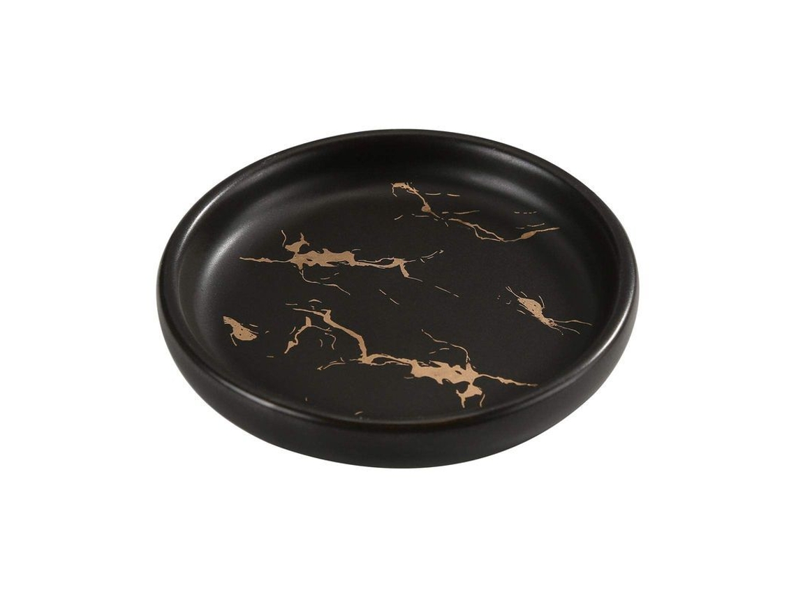 2026 plato de Jabón de Cerámica para Baño o Cocina, Diseño de Lujo Ligero, Color Negro, 11cm