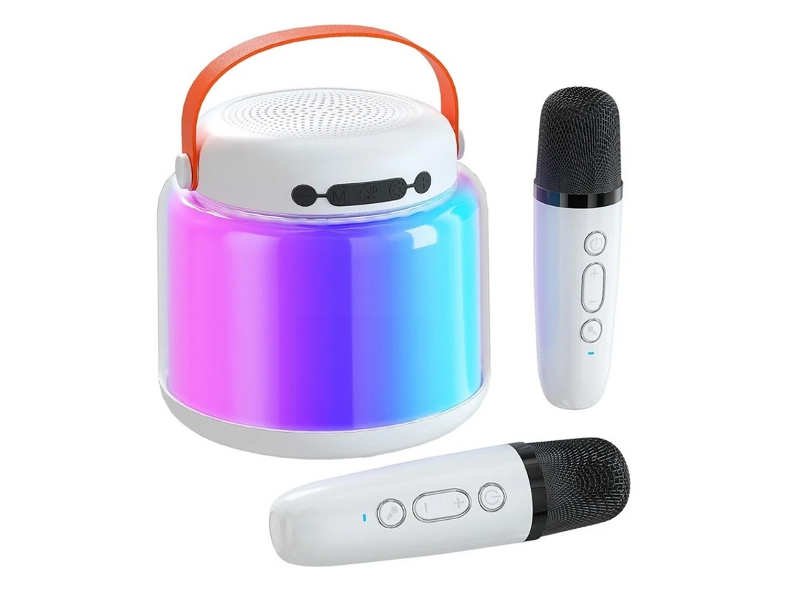 Mini Máquina De Karaokê Infantil Máquina De Karaokê Infantil Com Graves Potentes Alto Falante Bluetooth Portátil Com 2 Microfones Sem Fio Yizhood