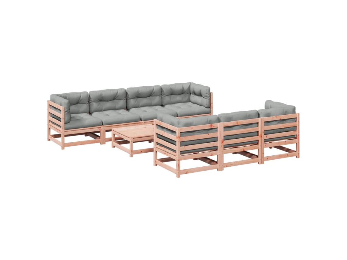 Maison Exclusive - 8 Pcs Conj. Sofás Jardim C/ Almofadões Madeira Abeto-de-douglas