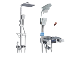 Conjunto De Torneira De Chuveiro, Controle Termostático, Display Digital, Termostato Cromado