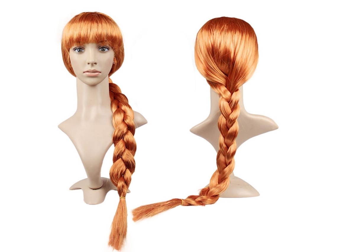 Ats peluca de Cosplay de Figura de Película Trenza Larga Sintética para Halloween Navidad Fiesta Disfraces Mujer Diario