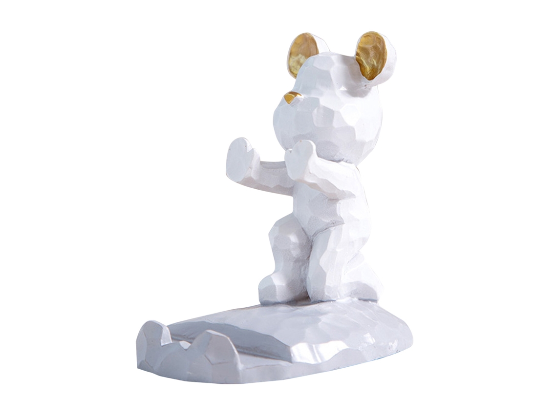Baok-suporte Para Telefone De Urso Bonito Suporte De Mesa Para Telefone E Tablet Urso Branco Violento