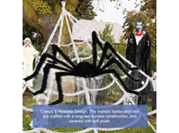 Aranha Decorativa Peluda com Teia para Festas Indoor e Outdoor