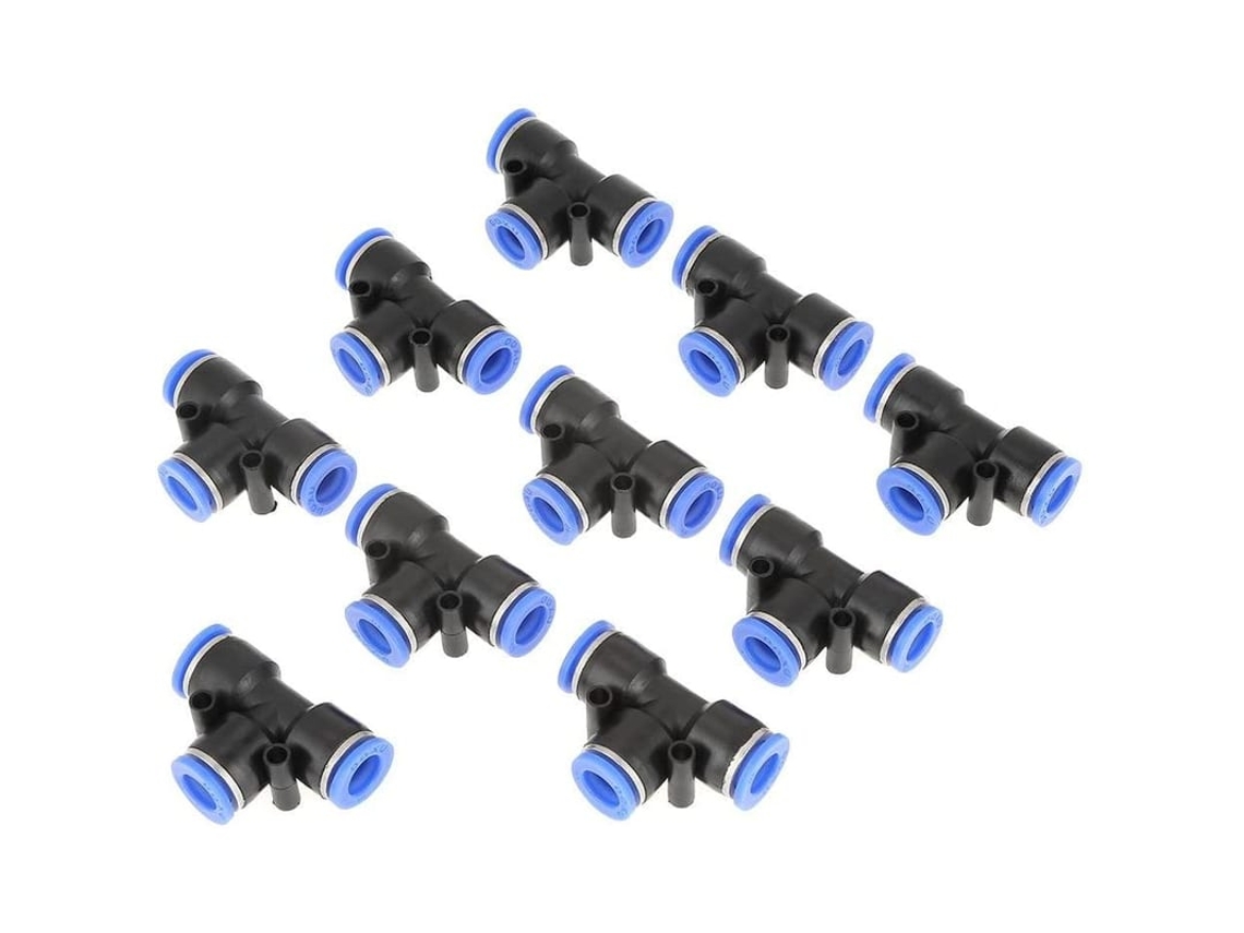 10pcs Conector De Mangueira Neumática Tipo T 10mm 3/8 Sem Ferramentas Ou Selagem Adicional