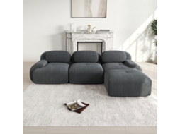 Sofá Modular De 3 Lugares - Ergonómico, Adequado Para Animais De Estimação, Sem Montagem, Com Braços Extra Largos - Cinza