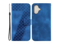 Capa Em Couro Pu, À Prova De Choque Para Apple Iphone 16 - Azul