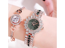 Relógio Feminino Gedi 52004 Com Pulseira De Diamantes E Mecanismo De Quartzo.