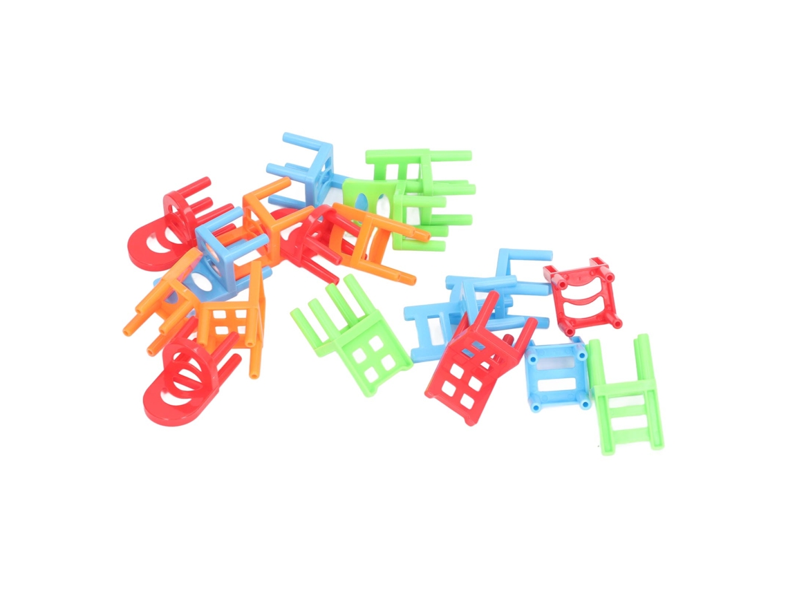 Ats juego de Sillas Apilables para Niños 18pcs, Juego de Mesa Interactivo Divertido de Equilibrio para Fiesta Familiar En Vacaciones