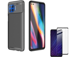 Capa e Pelicula Motorola Moto G 5G Plus Rugged Carbon Preto