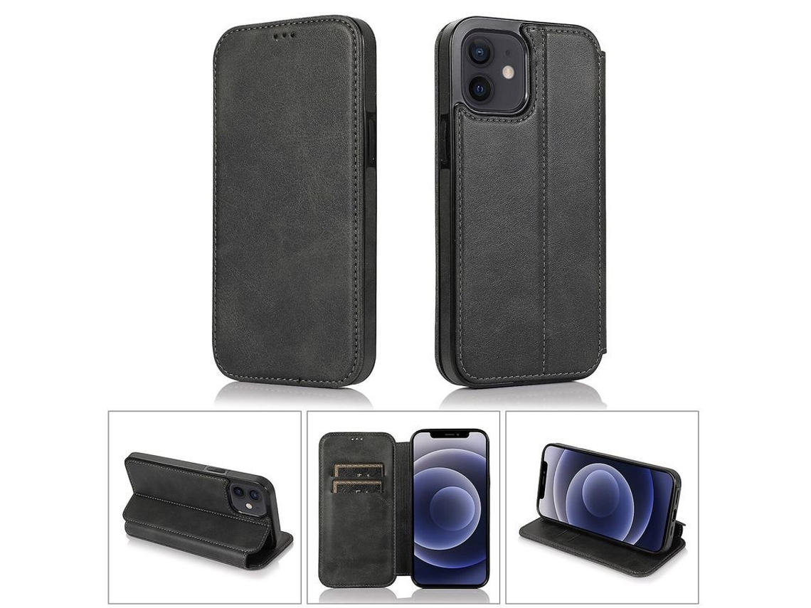 2026 capa de Couro Carteira Flip para Iphone 12 Mini com Suporte e Slots para Cartões