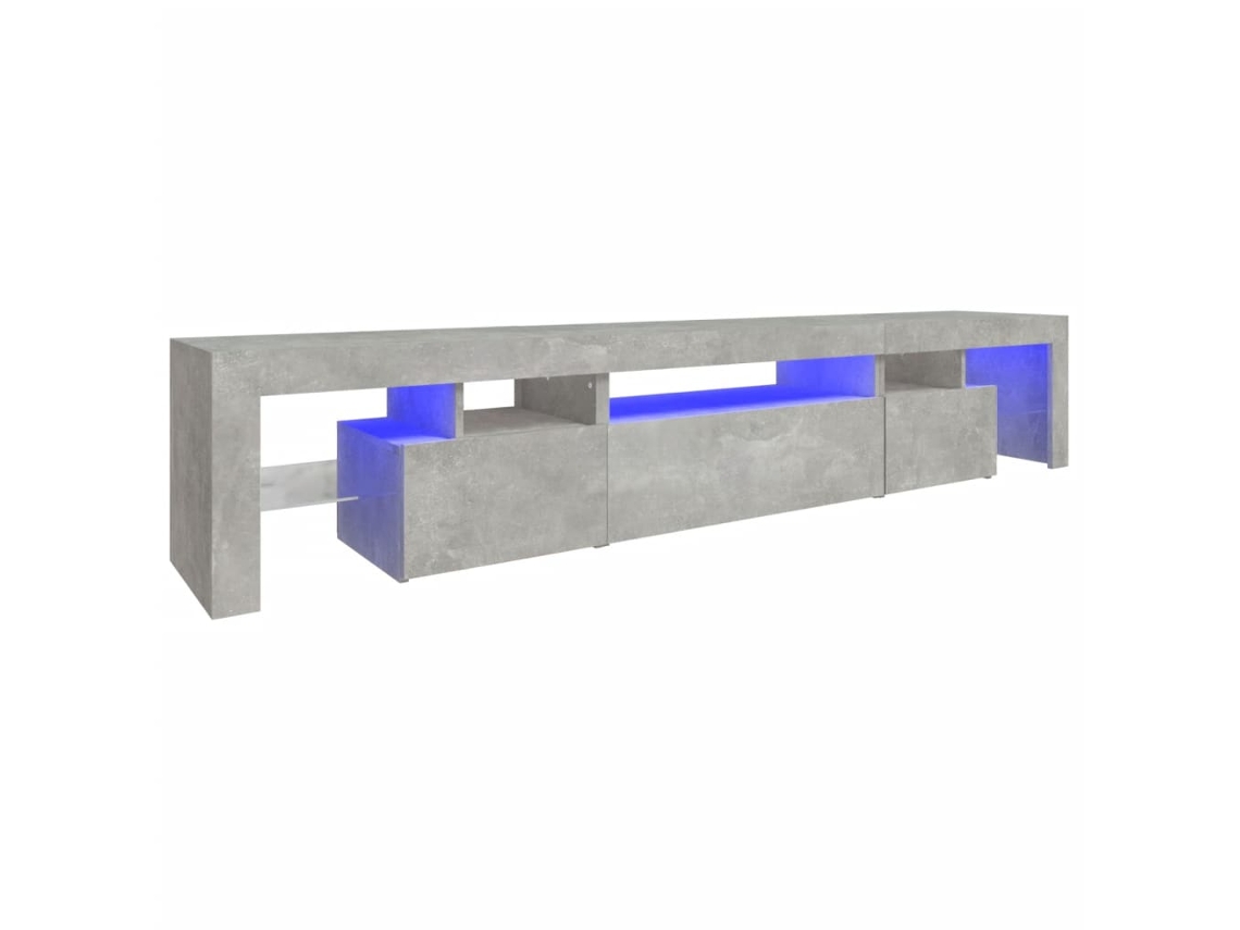 Móvel de TV com luzes LED Cinzento Cimento 215x36,5x40 cm MAISON EXCLUSIVE