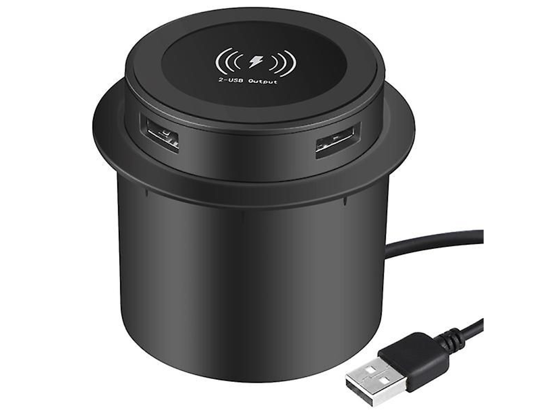 Carregador Sem Fio Rápido Integrado para Mesa com Porta Usb