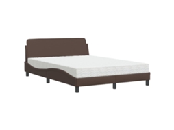 Bed, Beds Vidaxl Marrom Couro Artificial (120 X 200 Cm)