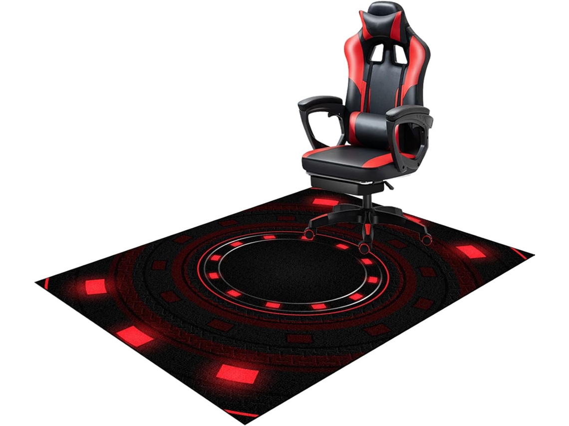 Tapete Cadeira Gamer Protetor Escritório Antiderrapante 90 X 140 Cm Piso Azulejo Parquet Azul Pisos Rígidos,