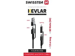 Cabo SWISSTEN Aramid USB-C 4in1  (1.5 M)