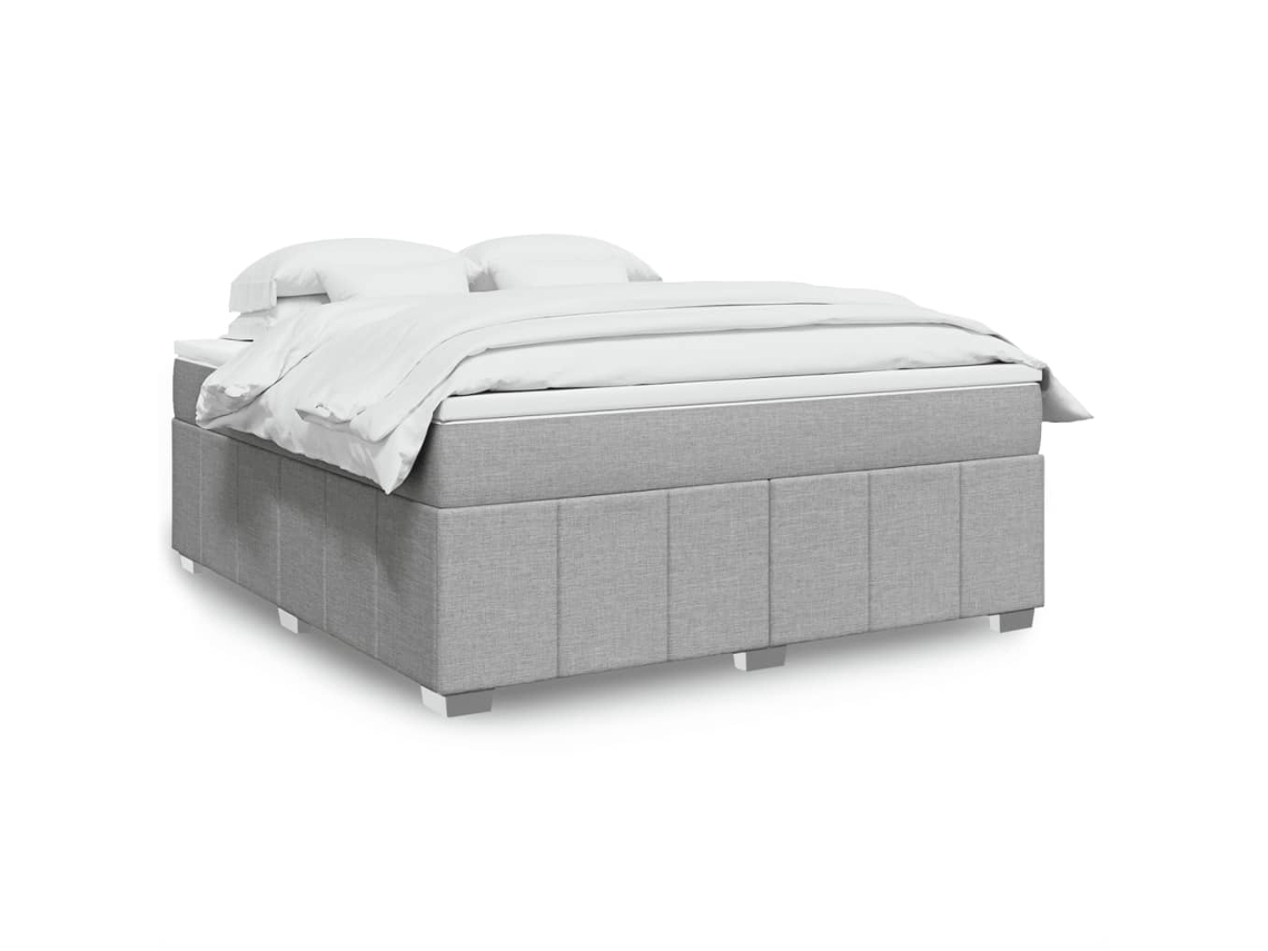 Vidaxl Cama Com Molas/colchão 180x200 Cm Tecido Cinzento-claro