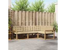Vidaxl Conjunto De Sofás Para Exterior 4 Unid. Branco E Bege