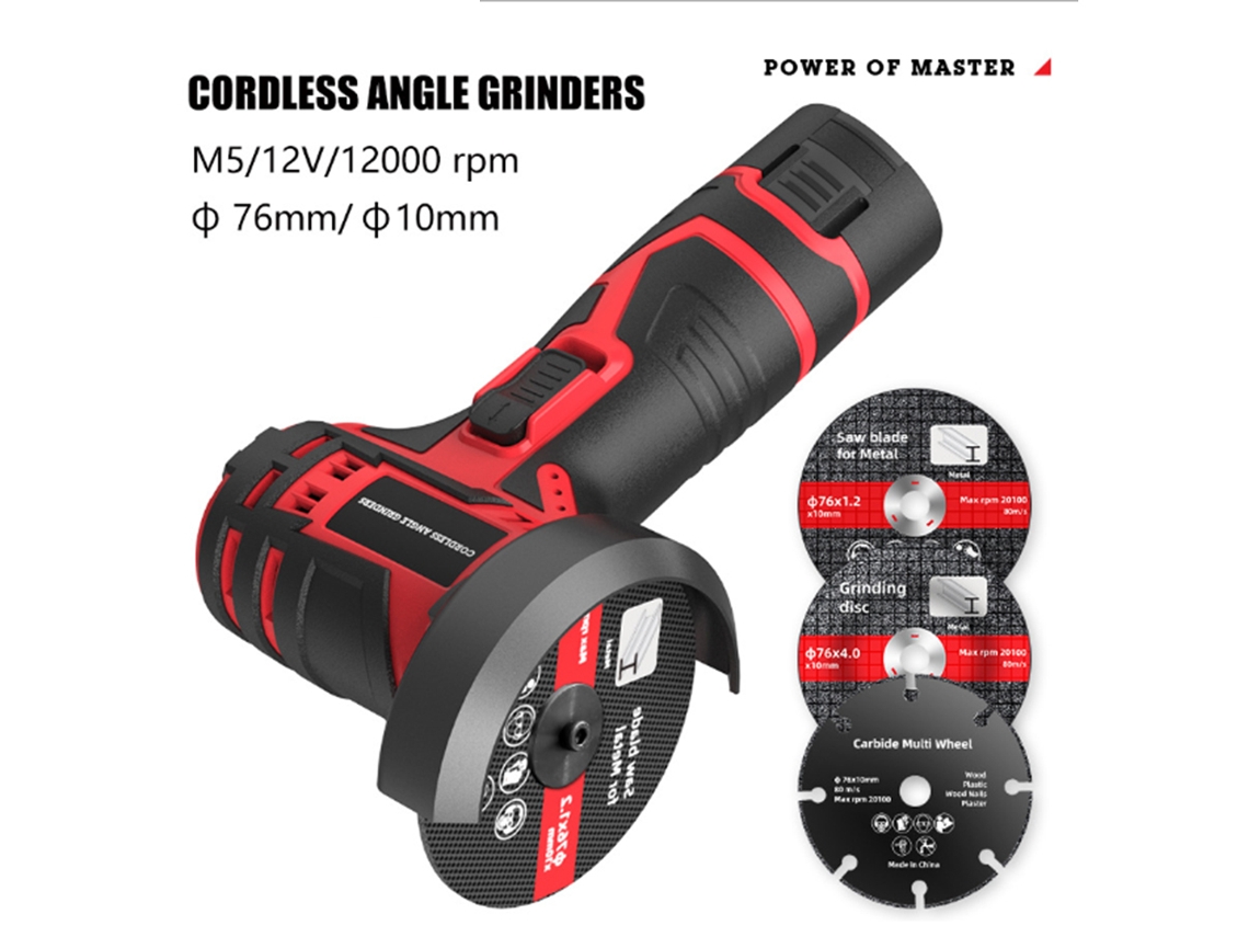 Máquina De Esmeril Angular Mínima 12v 3 Polegadas Para Corte E Polimento