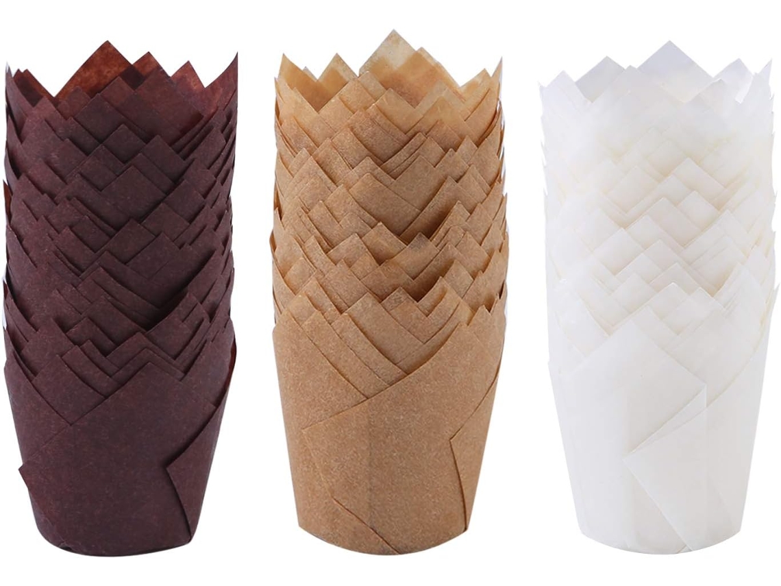 Forminhas De Papel Em Formato Tulipa Para Muffins, Ideais Festas E Casamentos.