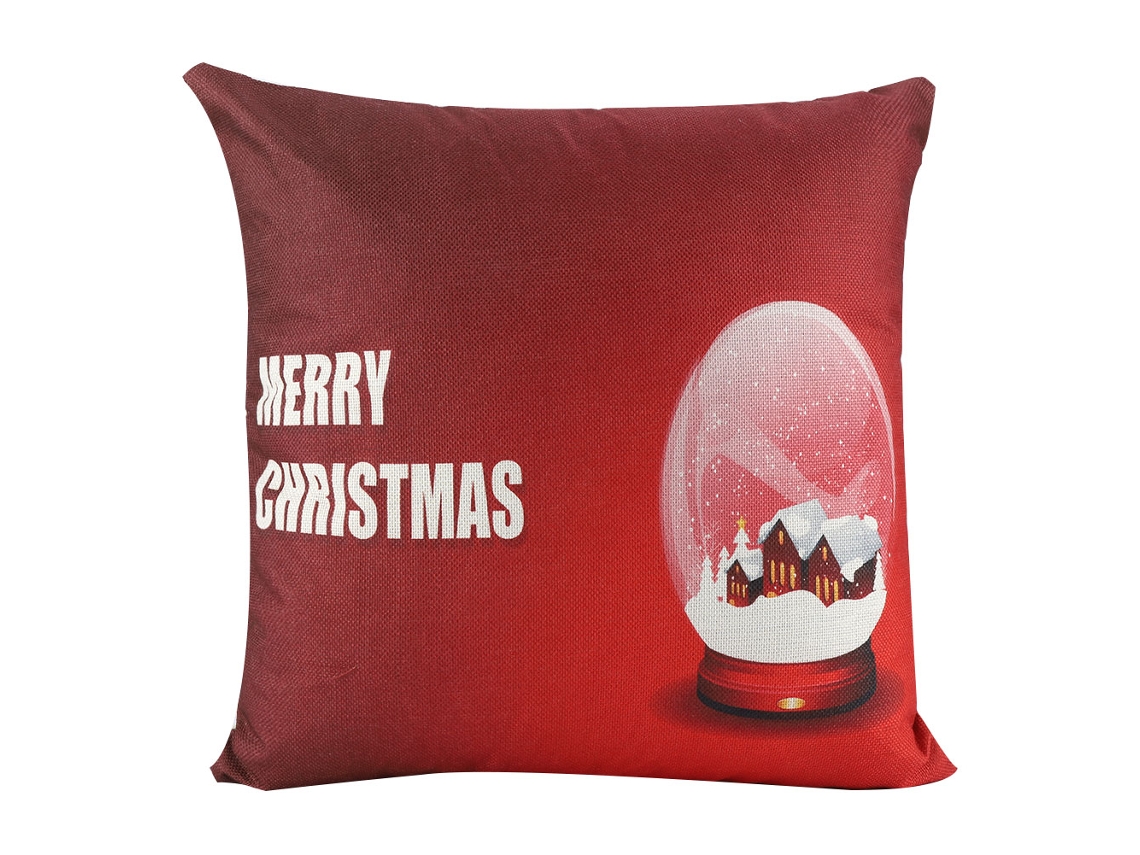 Capinha De Almofada De Natal De Linho Para Sofá Decorativo Festivo 13