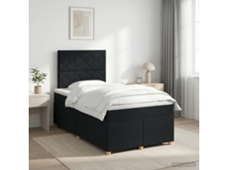 Vidaxl Cama Box Spring Com Colchão Preto 120 X 190 Cm Tecido