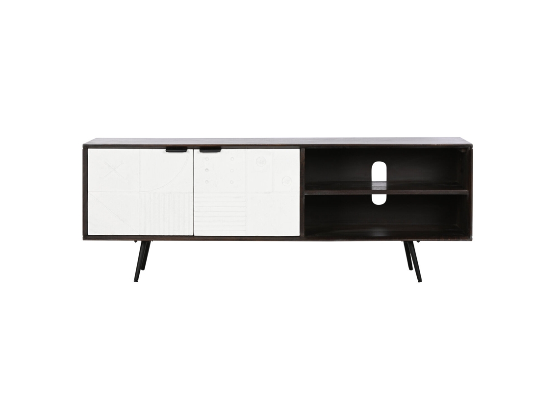 Móvel para Tv em Madeira de Mangueira Marrom Escuro, 140x35x50cm ALEXANDRA HOUSE LIVING