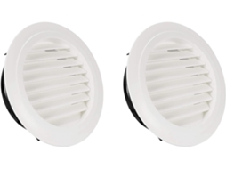 Grelha de Ventilação Redonda de 2x8 Polegadas em Abs, com Tela Mosquiteira Integrada para Beiral. SFUSHOS