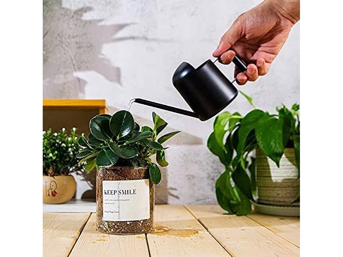 Lata De Spray De Aço Inoxidável Longa Para Plantas Internas E Externas Mini Lata De Metal Spray Preto 500ml