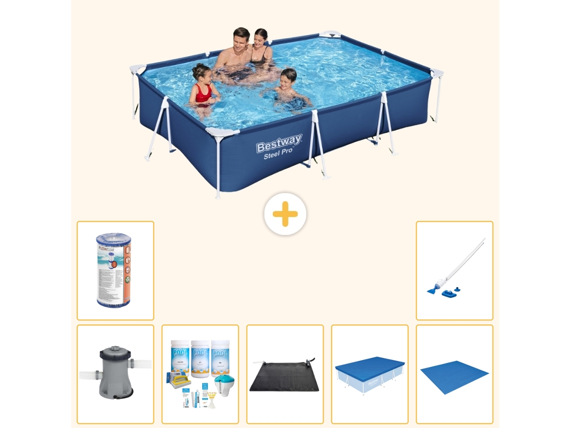Bestway Piscina Bestway Steel Pro Retangular - 300x201x66 Cm - 8-peças S21561