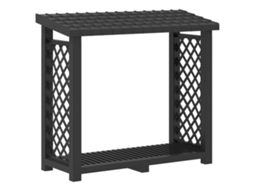 Conjunto 1 Suporte Para Lenha Exterior Vidaxl Antracite Polipropileno (114 X 46 X 101 Cm)