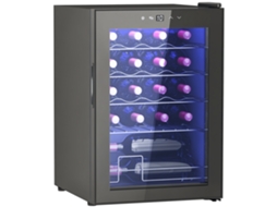Cave à vin 20 garrafas 53l temperatura ajustável 5-18°C luz LED preto BTFORUS