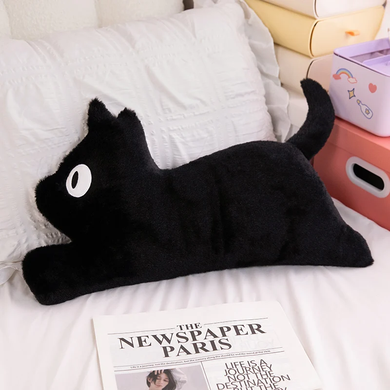 Almofada Decorativa Criativa para Sofá com Gato Escondido na Lateral Almofada Criativa MDUG (preta 80cm)
