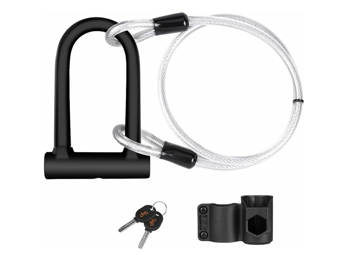 Cadeado antifurto AQUAFORGE aço, 2m, para scooter, motocicleta, capacete e segurança diária