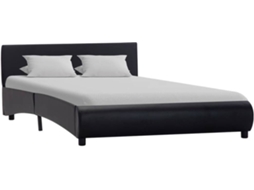 Bed Frame, Bed Frames Vidaxl Preto Couro Artificial (120 X 200 Cm)