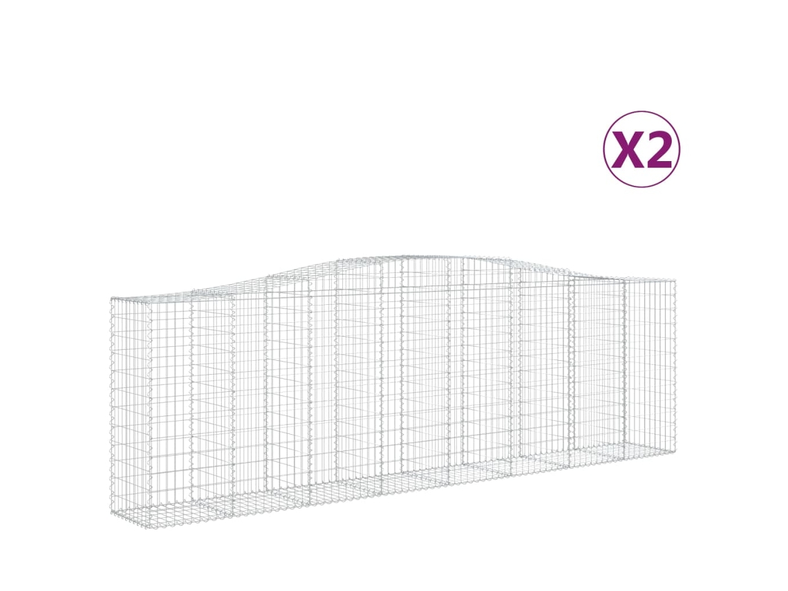Gabion Basket, Gabion Baskets Vidaxl Prateado Ferro (400 X 50 X 120/140 Cm)