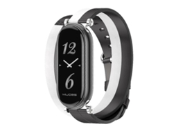 Pulseira De Couro Mijobs Gt4 Com Argola Dupla Para Xiaomi Mi Band 8 / 9 / 9 Nfc