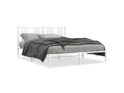 Bed Frame, Bed Frames Vidaxl Branco Aço (150 X 200 Cm)