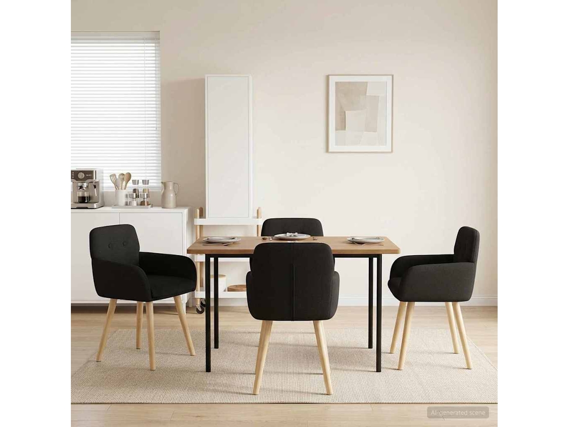 Vidaxl Cadeiras De Jantar 4 Unid. Bouclé Preto 59 X 57 X 85 Cm