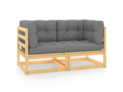 2-seater Sofa, 2-seater Sofas Vidaxl Cinzeto Madeira De Pinho (n/a)