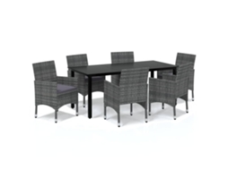 Dining Set, Dining Sets Vidaxl Cinzeto Rattan / Vime (190 Cm Table Length)