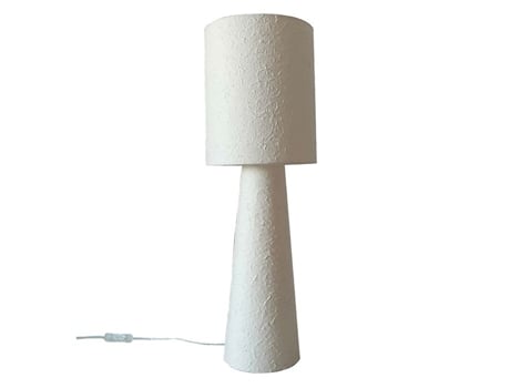 Grande Lâmpada Em Papel Machê Branco 62 Cm Opjet