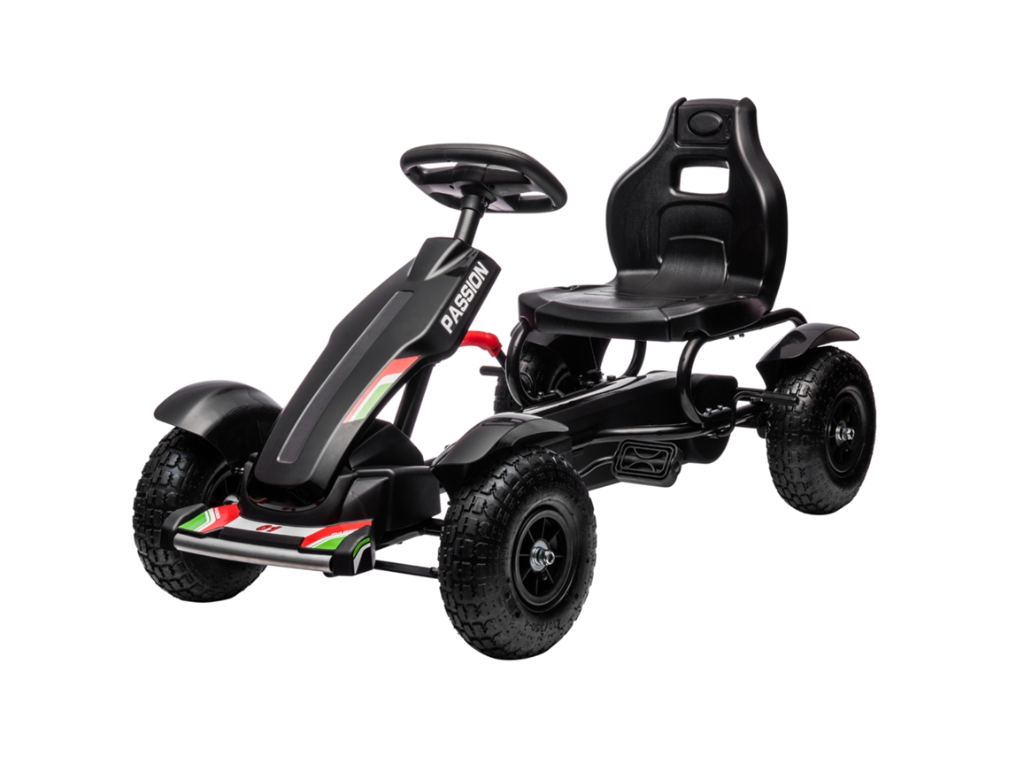 Kart de Pedal Infantil Preto (assento 3 Posições, Freio de Mão, 5 12 Anos)